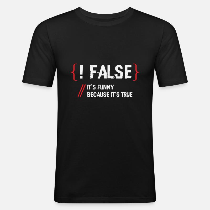 False Programmer - Men's Slim Fit T-Shirt - black