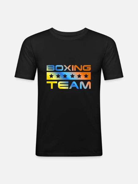 Boxing Crew Bunt - Männer Slim Fit T-Shirt - Schwarz
