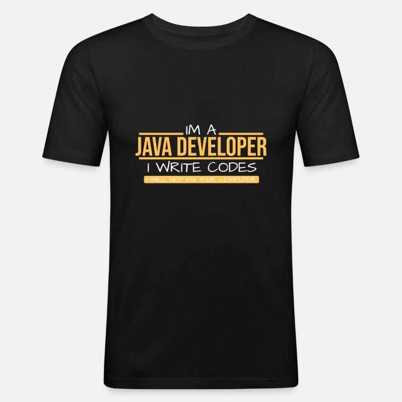 Java Developer - T-shirt près du corps Homme - noir