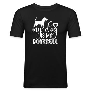 Gâteries pour chiens - T-shirt près du corps Homme - noir - Devant - Nik (191cm)