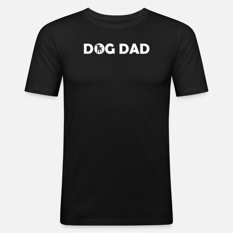 Hunde-Papa - Männer Slim Fit T-Shirt - Schwarz