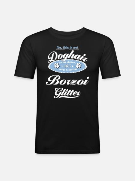 Dog glitter Borzoi - Men's Slim Fit T-Shirt - black