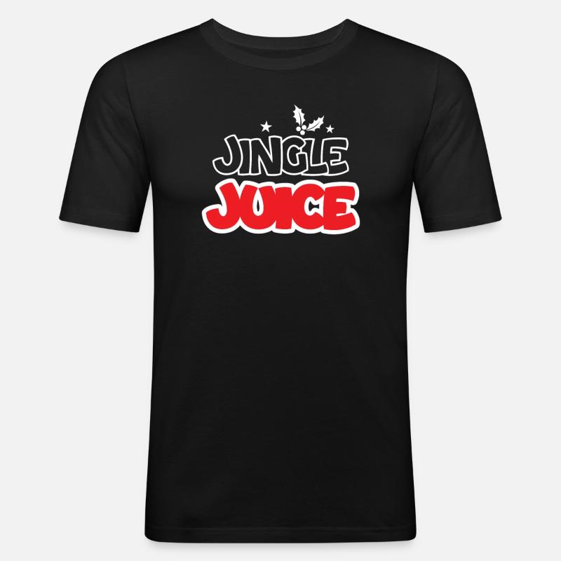 Jingle-Saft Norwegermuster - Männer Slim Fit T-Shirt - Schwarz