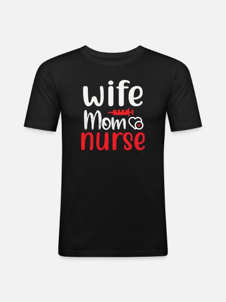 Femme Maman Infirmière - T-shirt près du corps Homme - noir