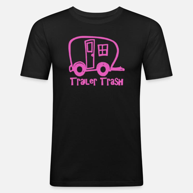 Trailer Trash Wandershirt - Männer Slim Fit T-Shirt - Schwarz