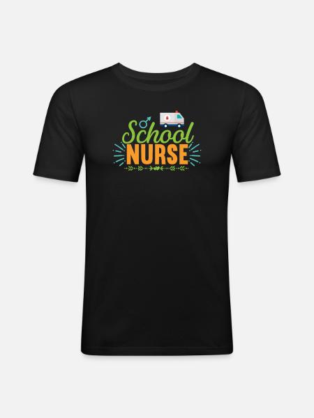 KRANKENSCHWESTER School Nurse - Men's Slim Fit T-Shirt - black
