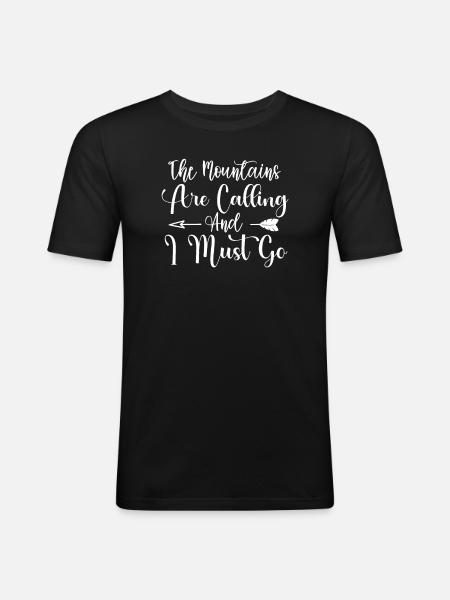 Die Berge rufen Wandershirt - Männer Slim Fit T-Shirt - Schwarz
