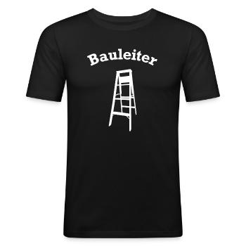 lustiges Bauleiter Baustellen Zubehör - Männer Slim Fit T-Shirt - Schwarz - Vorne - Nik (191cm)