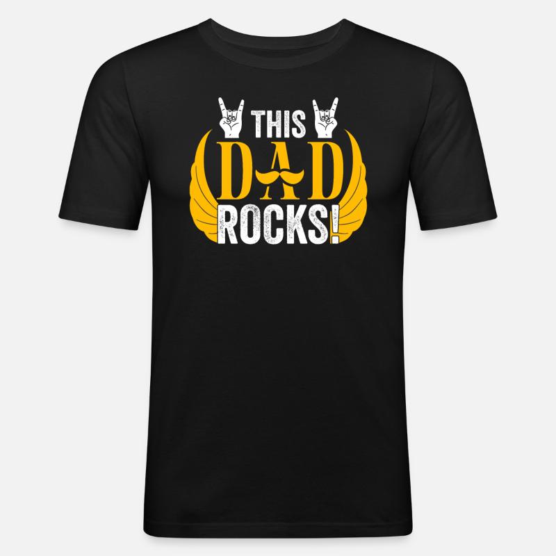 THIS DAD ROCKS - Männer Slim Fit T-Shirt - Schwarz
