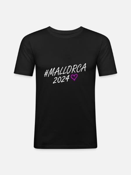 Mallorca 2024 Heart Trip - Men's Slim Fit T-Shirt - black