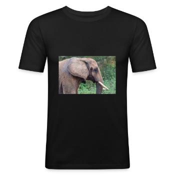 Elephant - T-shirt près du corps Homme - noir - Devant - Nik (191cm)