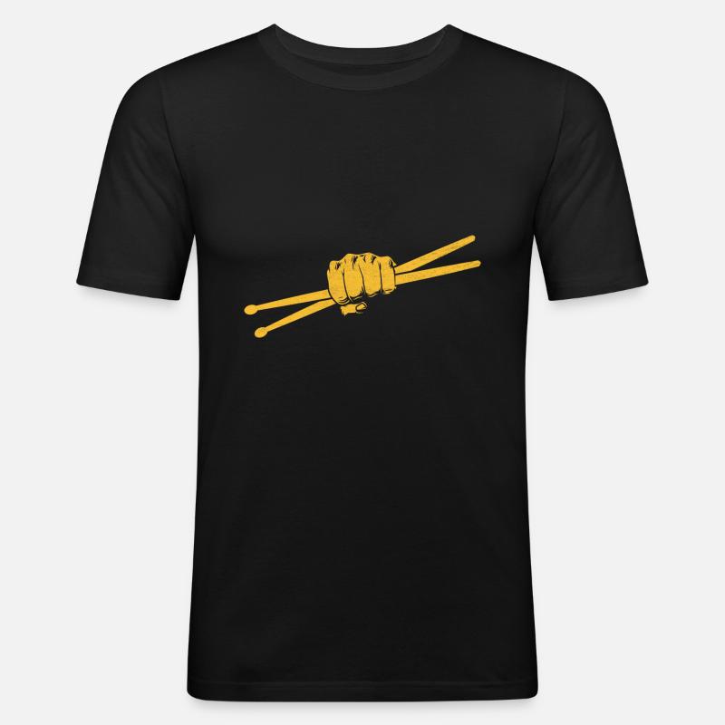 Drumstick Drummer Drum Drumming Drummers - T-shirt près du corps Homme - noir