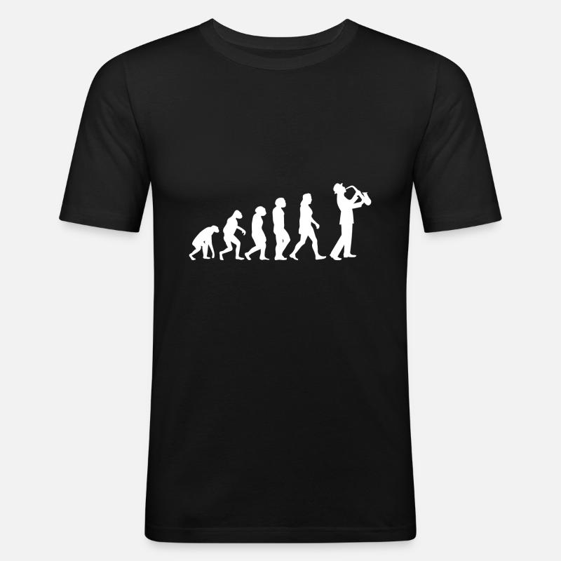 Saxophone Evolution - Men's Slim Fit T-Shirt - black