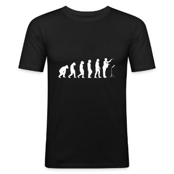 Dirigenten Musiker Band Evolution Dirigent Musik - Männer Slim Fit T-Shirt - Schwarz - Vorne - Nik (191cm)