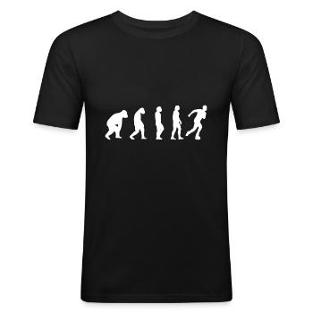 Rollschuh Evolution Skater Inline skaten Geschenk - Männer Slim Fit T-Shirt - Schwarz - Vorne - Nik (191cm)