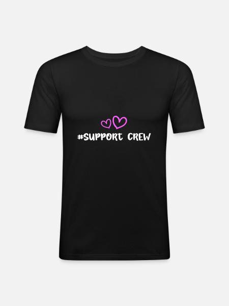 Support Crew Heart Love - Men's Slim Fit T-Shirt - black