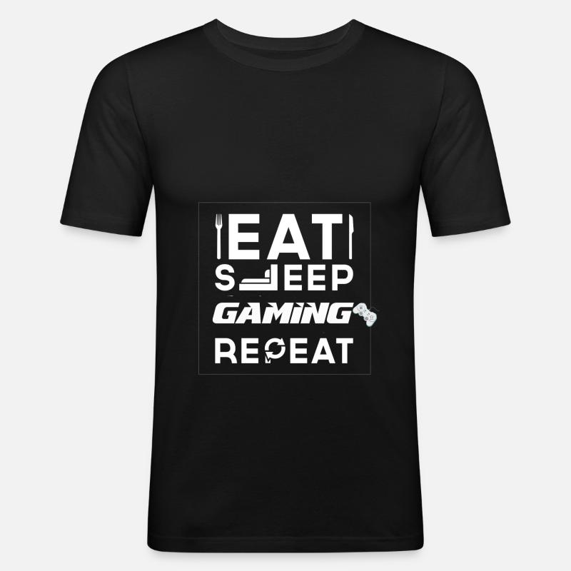 Gaming - Männer Slim Fit T-Shirt - Schwarz