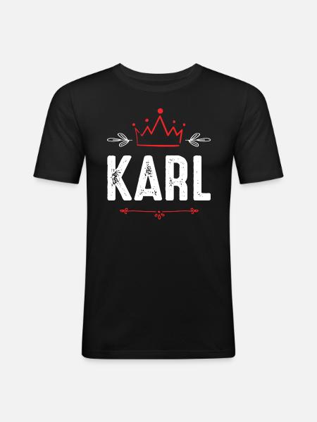 Karl - Männer Slim Fit T-Shirt - Schwarz