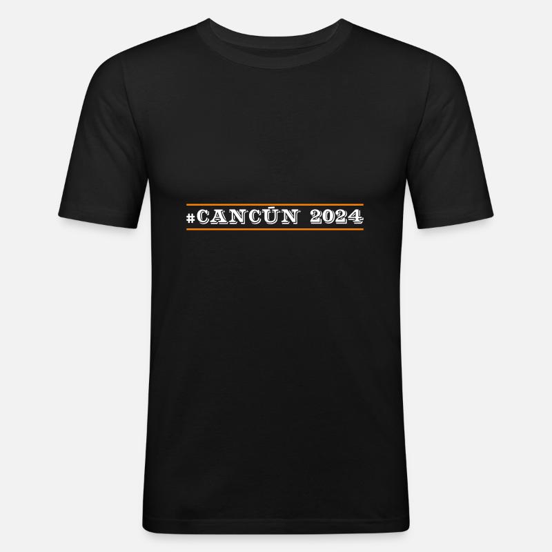 Cancun 2024 - Männer Slim Fit T-Shirt - Schwarz