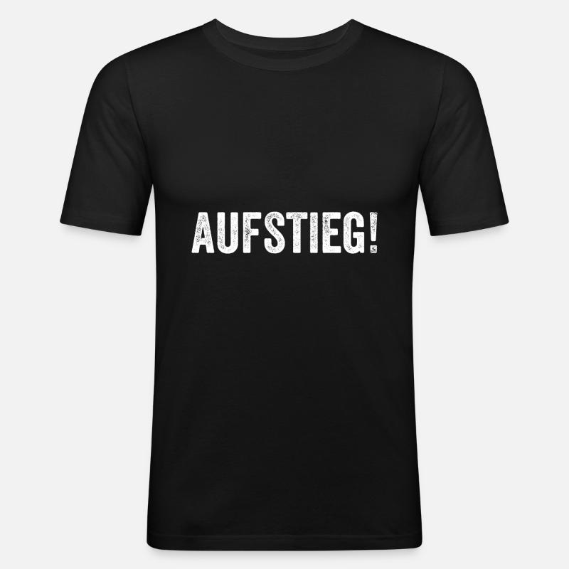 Aufstieg - Männer Slim Fit T-Shirt - Schwarz