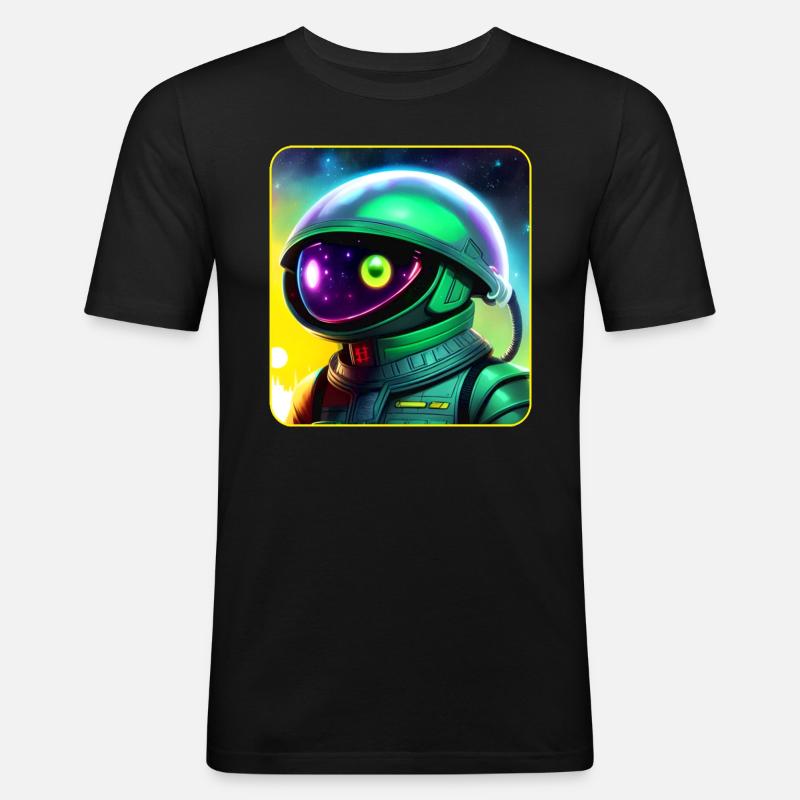 Astronaute de l’espace Alien - T-shirt près du corps Homme - noir