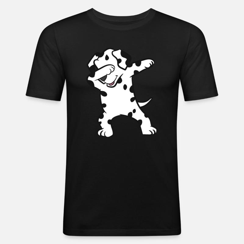 Dalmatiner - Dab, dabbing, dabben, tanzen - Männer Slim Fit T-Shirt - Schwarz