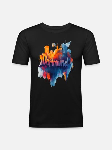 Dortmund - Männer Slim Fit T-Shirt - Schwarz