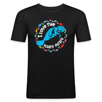 Ich liebe Dugongs Manatees - Männer Slim Fit T-Shirt - Schwarz - Vorne - Nik (191cm)