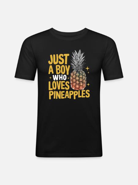 Pineapple tropical hawaiian fruit - Men's Slim Fit T-Shirt - black
