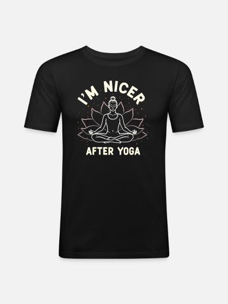 Funny Yoga Meditation Chakra Pun - Men's Slim Fit T-Shirt - black