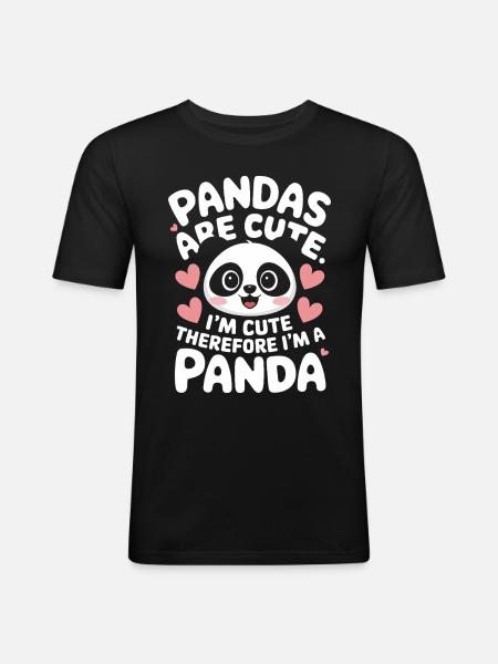 Panda Bear Panda Animal Pandas - Men's Slim Fit T-Shirt - black