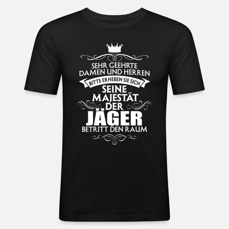 JÄGER - Männer Slim Fit T-Shirt - Schwarz