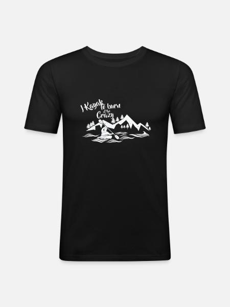 Ich fahre Kajak - Männer Slim Fit T-Shirt - Schwarz