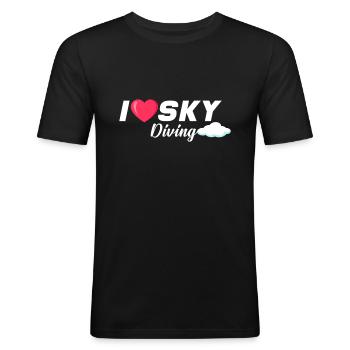 parachutiste - T-shirt près du corps Homme - noir - Devant - Nik (191cm)