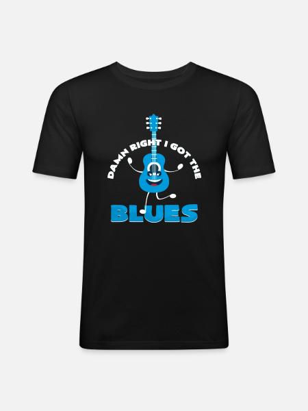 Blues - Männer Slim Fit T-Shirt - Schwarz