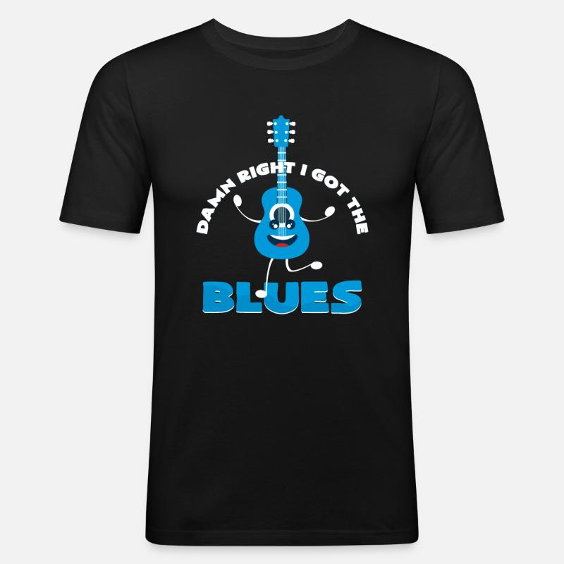 Blues - Männer Slim Fit T-Shirt - Schwarz