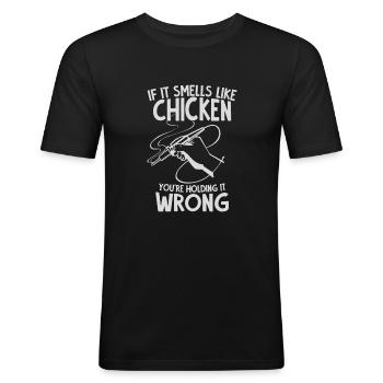 Funny soldering - Men's Slim Fit T-Shirt - black - Front - Nik (191cm)