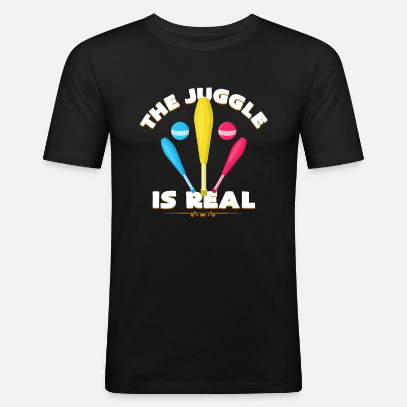 Zirkus - Männer Slim Fit T-Shirt - Schwarz