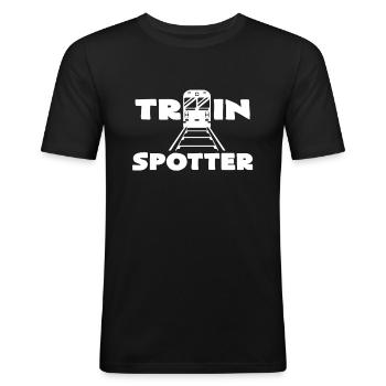 cheminot - T-shirt près du corps Homme - noir - Devant - Nik (191cm)