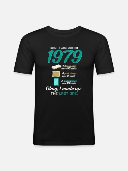 Born in 1979 - Men's Slim Fit T-Shirt - black