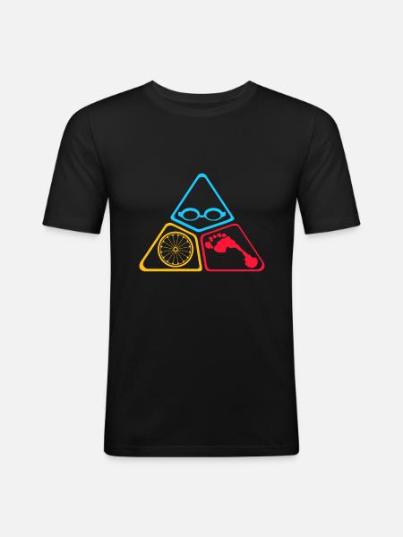 Triathlon symbols - Men's Slim Fit T-Shirt - black
