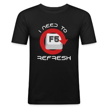 Nerd - Männer Slim Fit T-Shirt - Schwarz - Vorne - Nik (191cm)