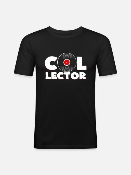 record - T-shirt près du corps Homme - noir