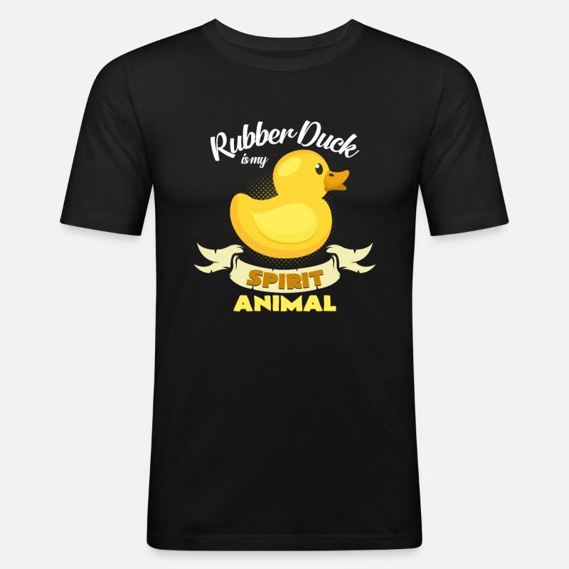 Gummiente - Männer Slim Fit T-Shirt - Schwarz