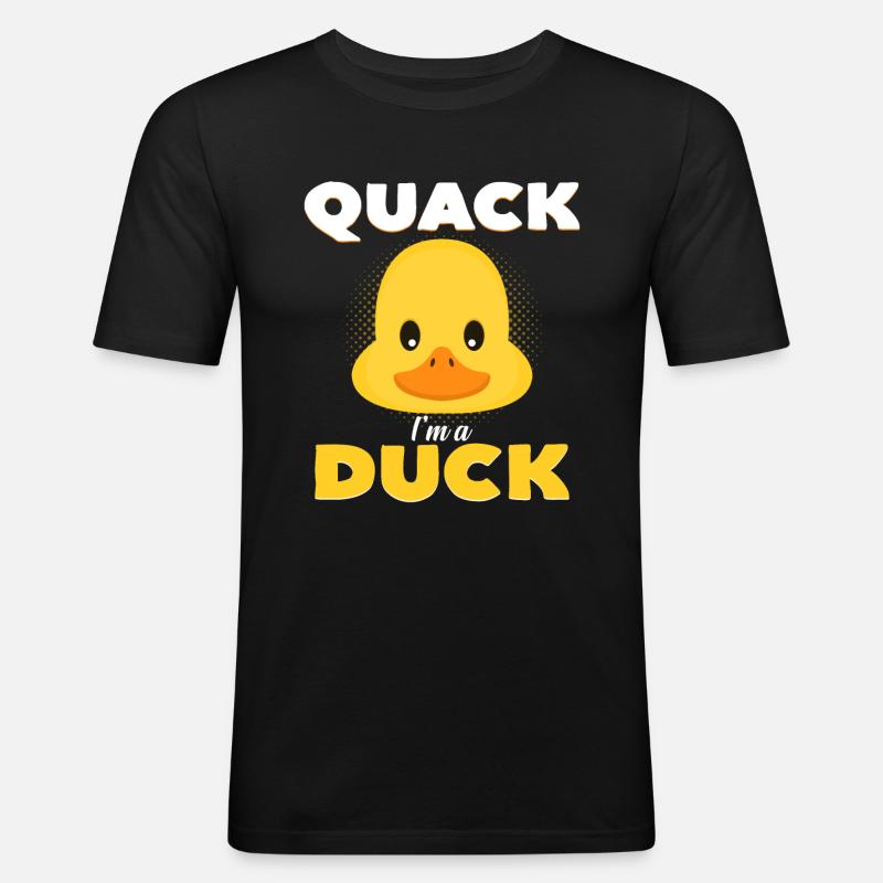 Ich bin eine Ente - Männer Slim Fit T-Shirt - Schwarz