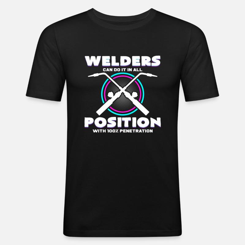 Schweißer - Männer Slim Fit T-Shirt - Schwarz