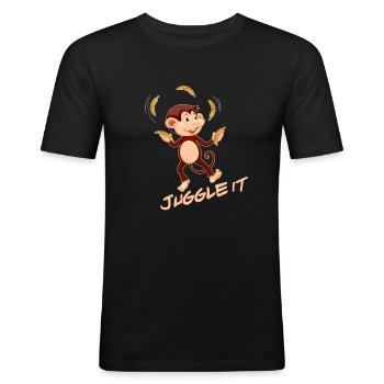 monkey - Men's Slim Fit T-Shirt - black - Front - Nik (191cm)