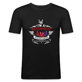 Mineral Sammler - Männer Slim Fit T-Shirt - Schwarz - Vorne - Nik (191cm)