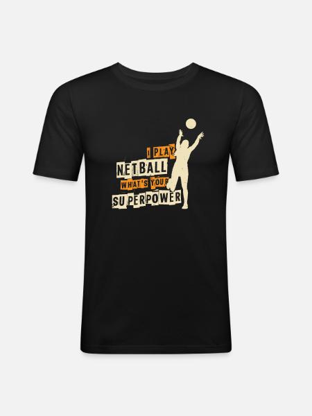 Netball superpower - Men's Slim Fit T-Shirt - black