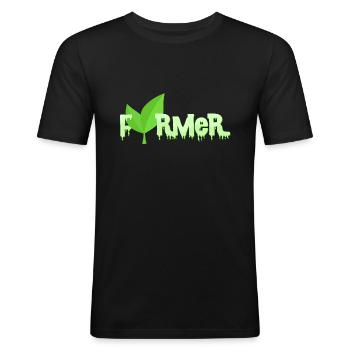 Farmer - Men's Slim Fit T-Shirt - black - Front - Nik (191cm)
